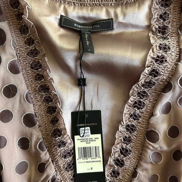 BCBGMaxAzria NWT Polka Dot Mini Dress with Tie - Picture 3 of 5